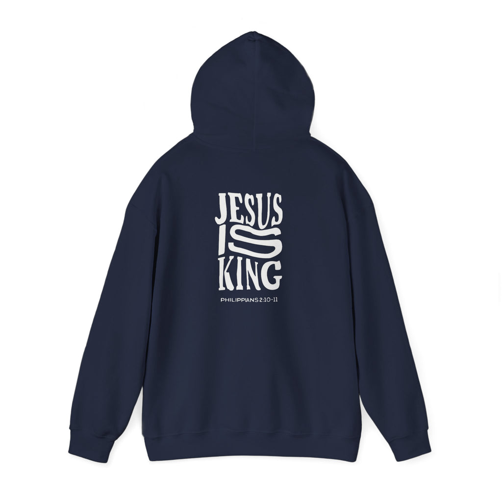 Invictus 'Jesus Is King' Black Hoodie — Christian Faith Pullover (Philippians 1:20-23)
