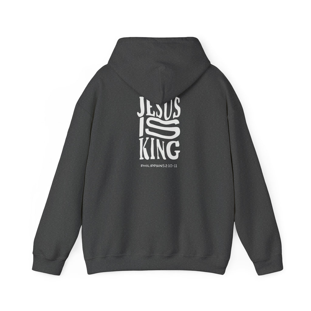 Invictus 'Jesus Is King' Black Hoodie — Christian Faith Pullover (Philippians 1:20-23)