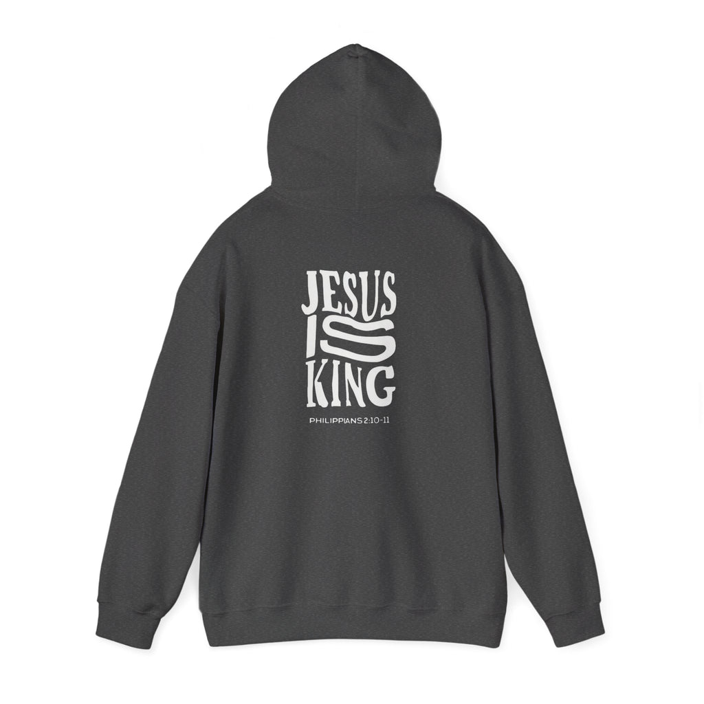 Invictus 'Jesus Is King' Black Hoodie — Christian Faith Pullover (Philippians 1:20-23)