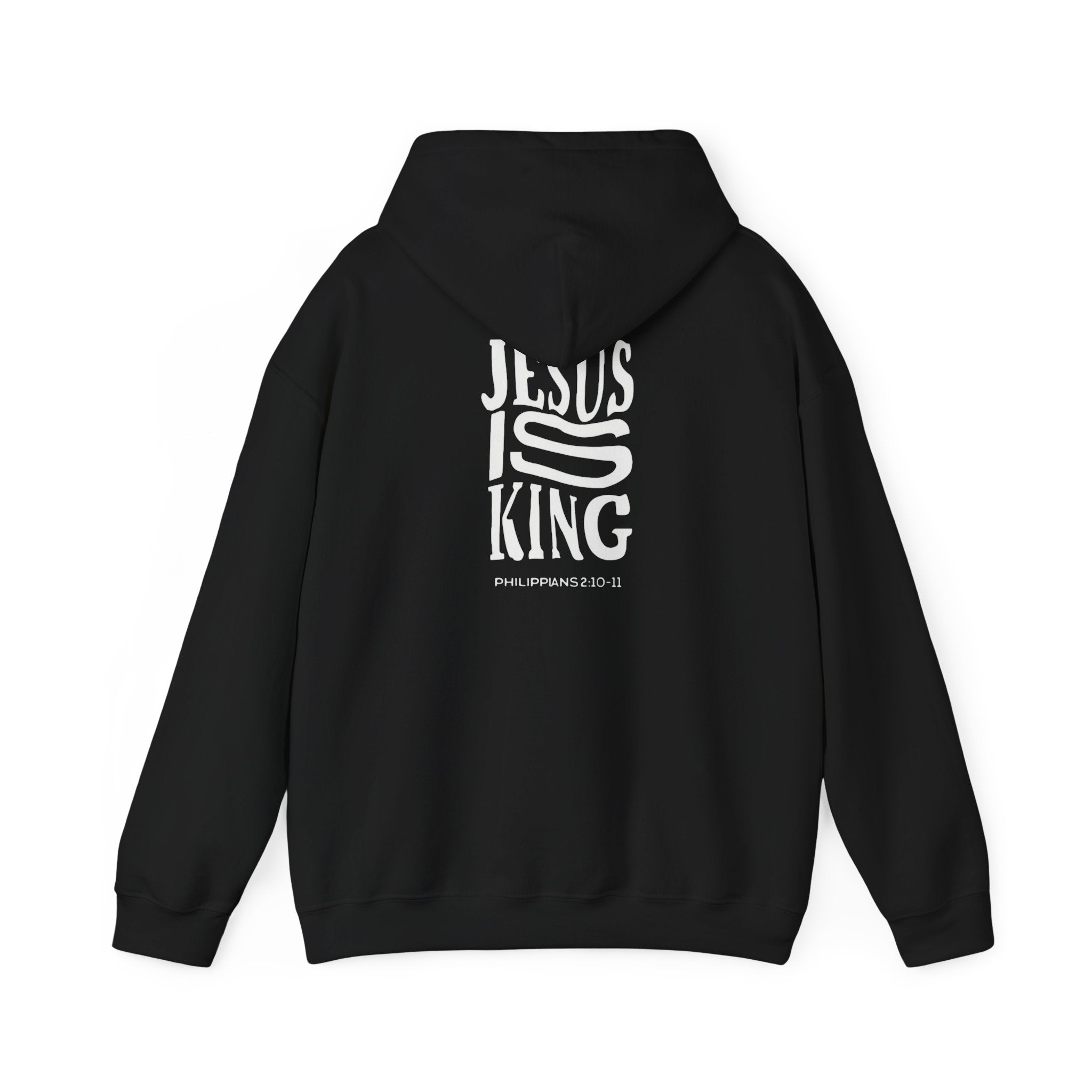 Invictus 'Jesus Is King' Black Hoodie — Christian Faith Pullover (Philippians 1:20-23)