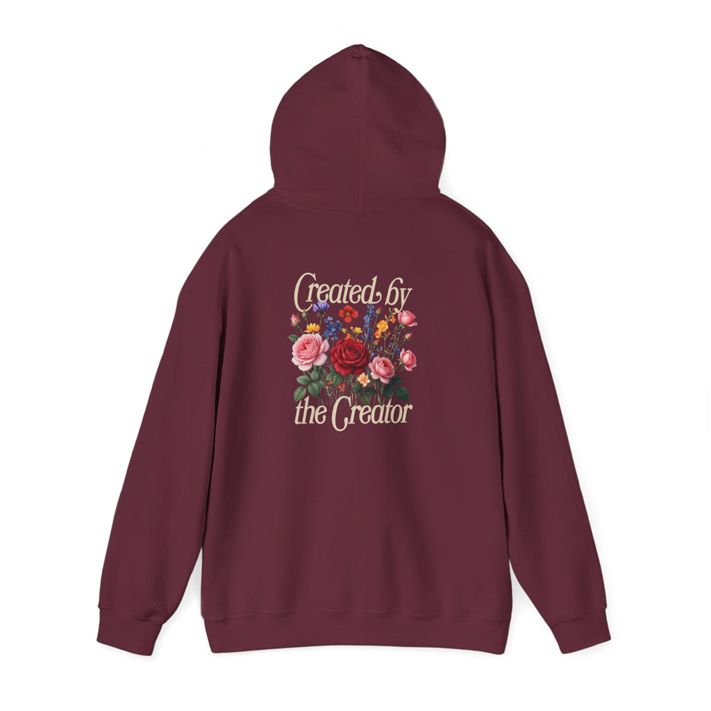 Hoodie — 'Creator' Floral Back Print Hooded Sweatshirt