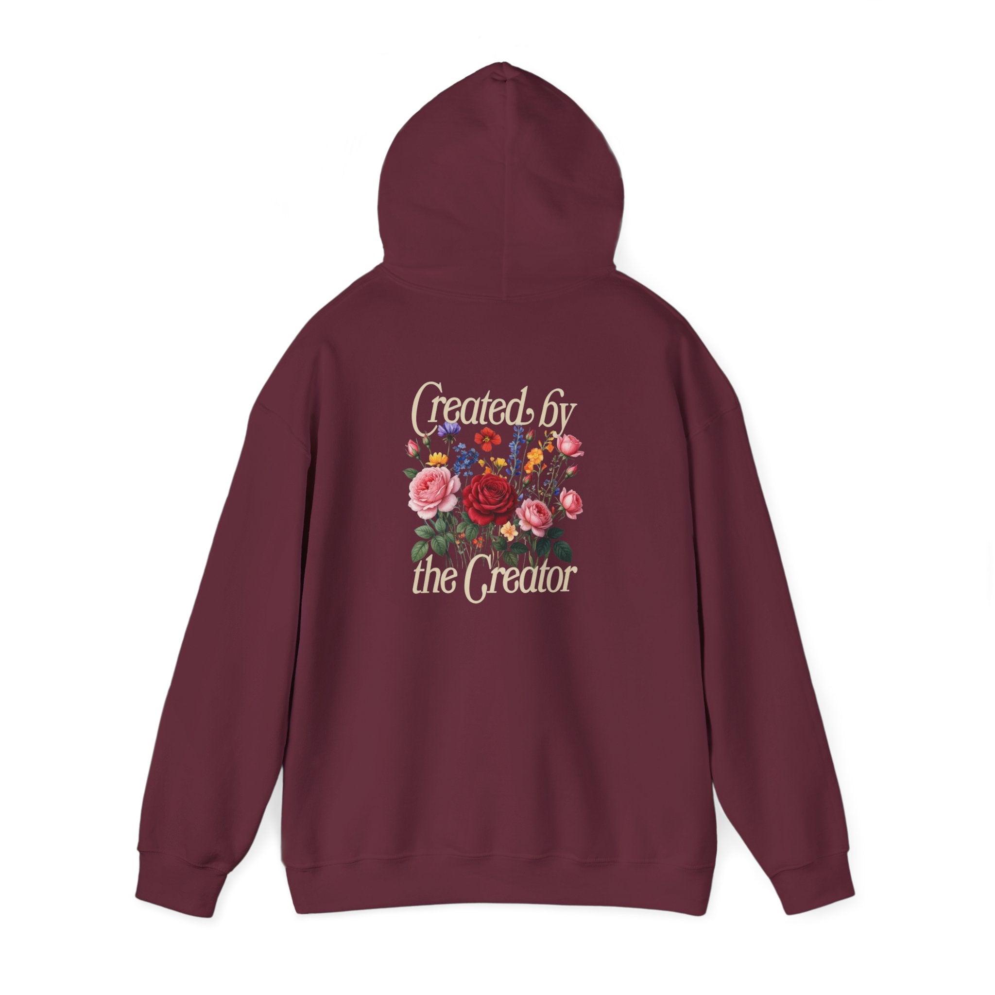 Hoodie — 'Creator' Floral Back Print Hooded Sweatshirt