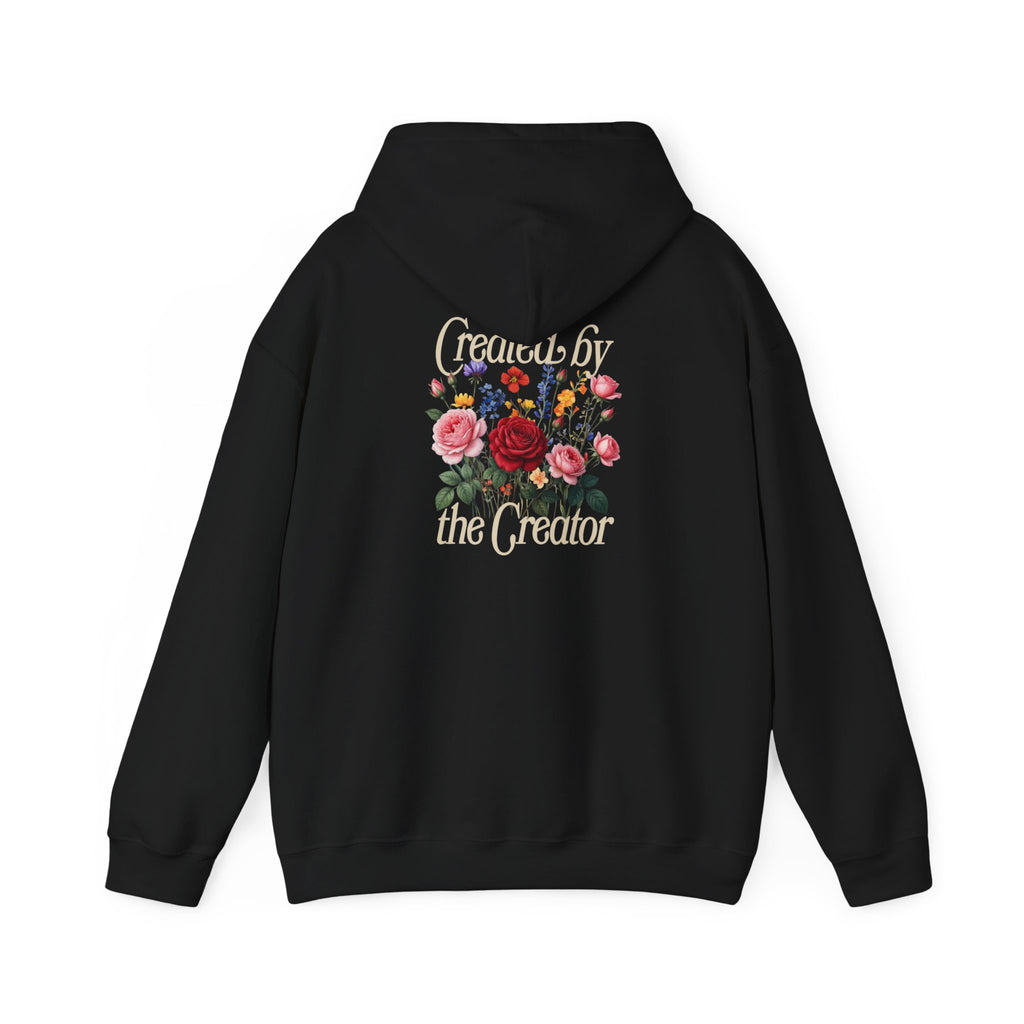 Hoodie — 'Creator' Floral Back Print Hooded Sweatshirt