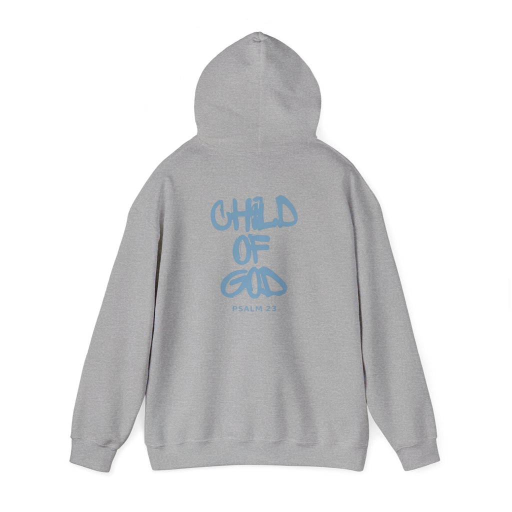 Hoodie — "Child of God" Psalm 23 White Inspirational Graphic Hoodie