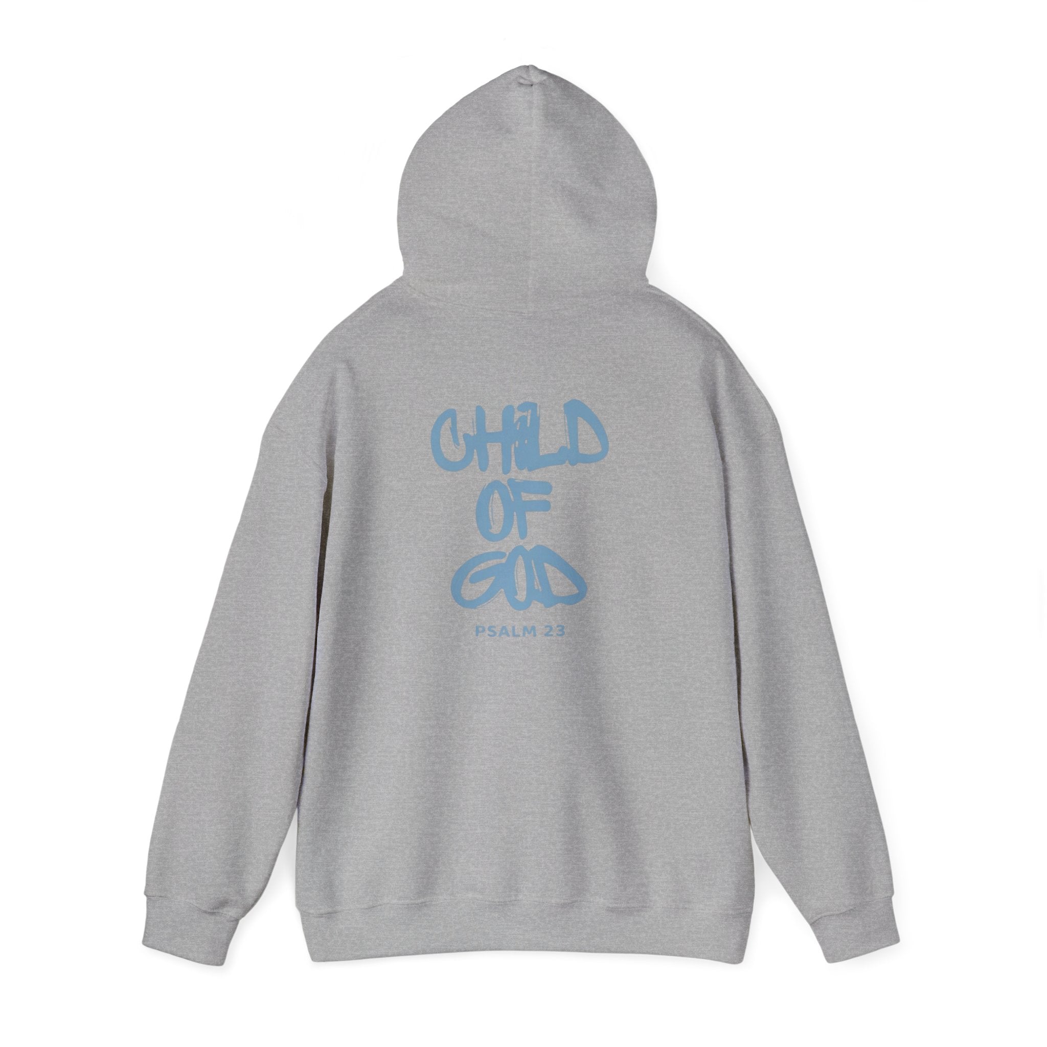 Hoodie — "Child of God" Psalm 23 White Inspirational Graphic Hoodie