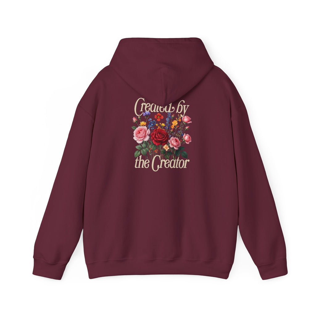 Hoodie — 'Creator' Floral Back Print Hooded Sweatshirt