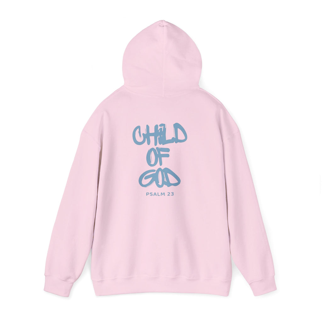 Hoodie — "Child of God" Psalm 23 White Inspirational Graphic Hoodie