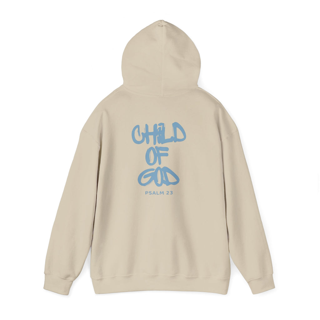 Hoodie — "Child of God" Psalm 23 White Inspirational Graphic Hoodie
