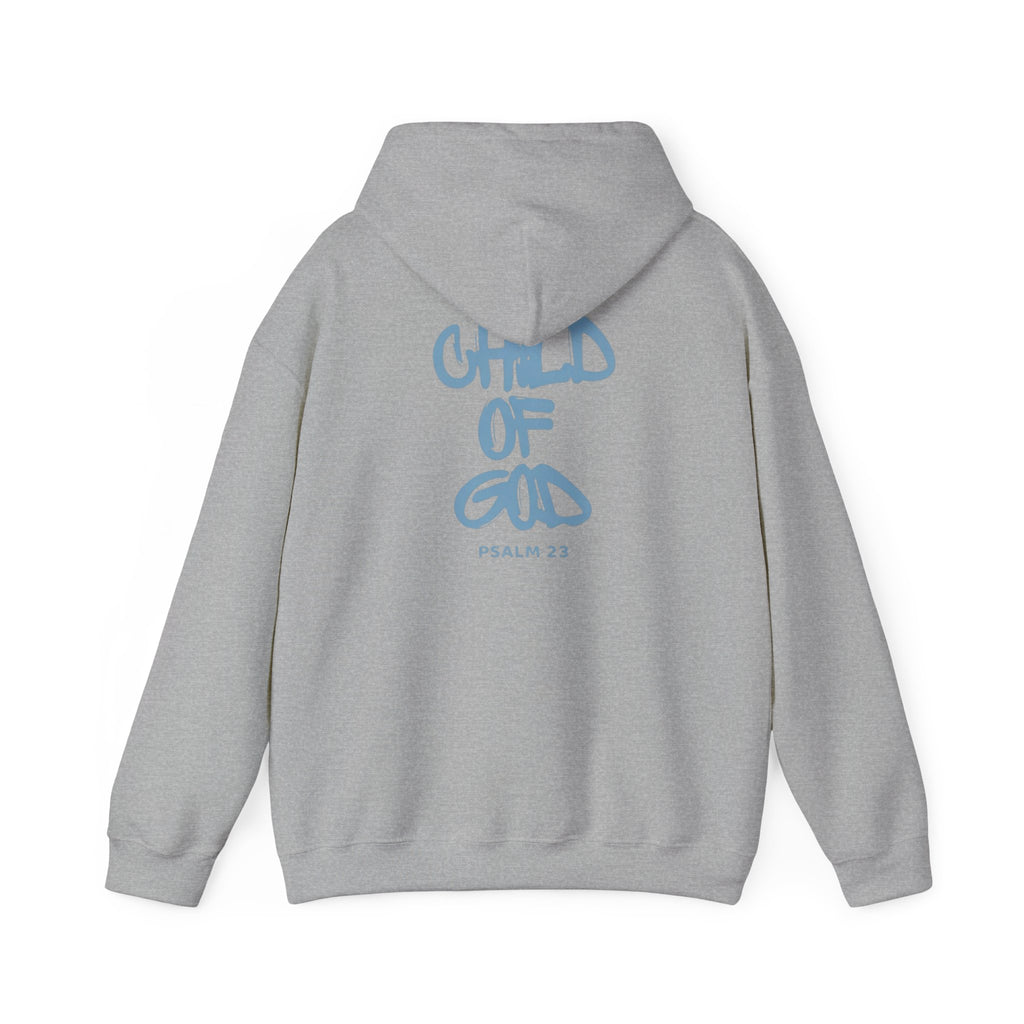 Hoodie — "Child of God" Psalm 23 White Inspirational Graphic Hoodie