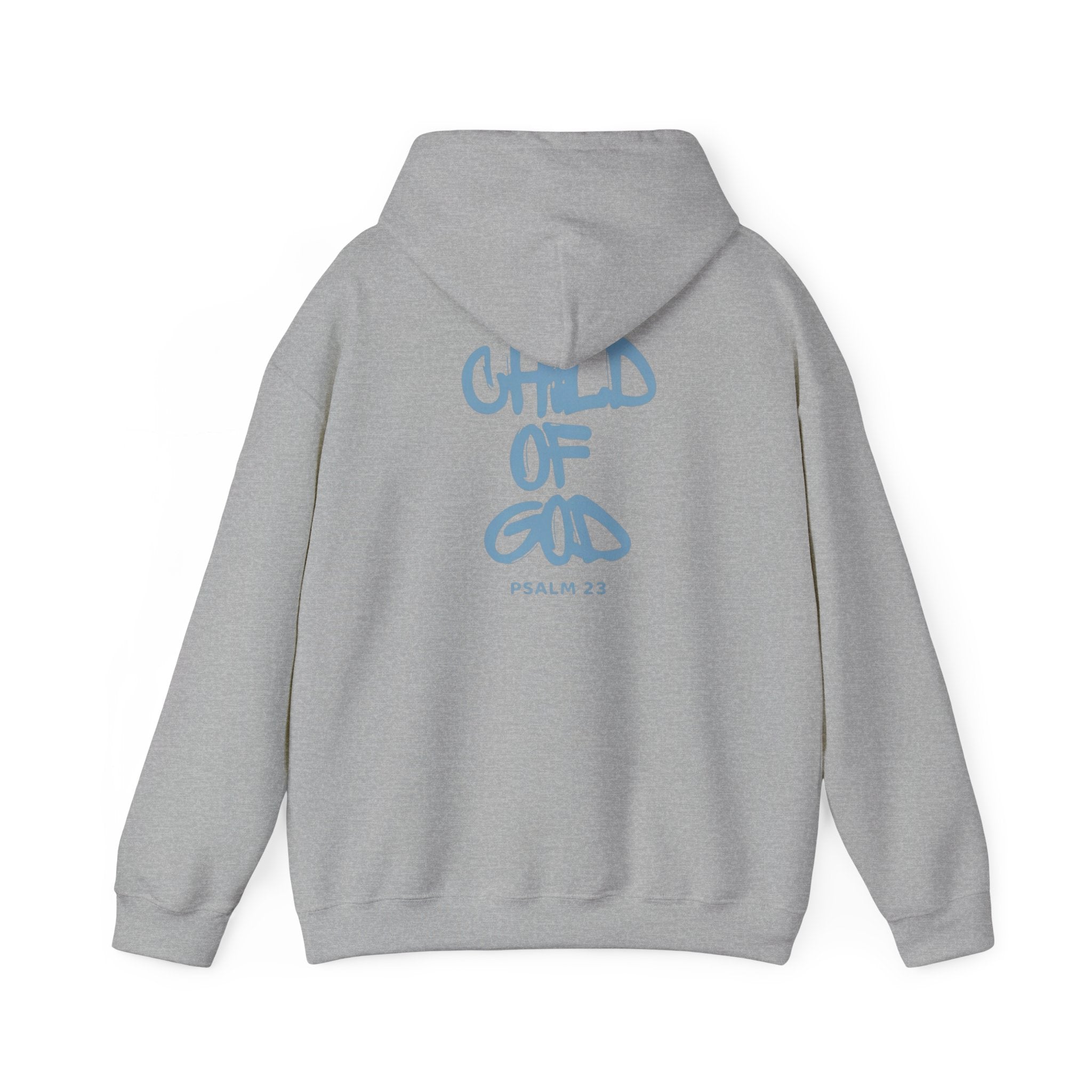 Hoodie — "Child of God" Psalm 23 White Inspirational Graphic Hoodie