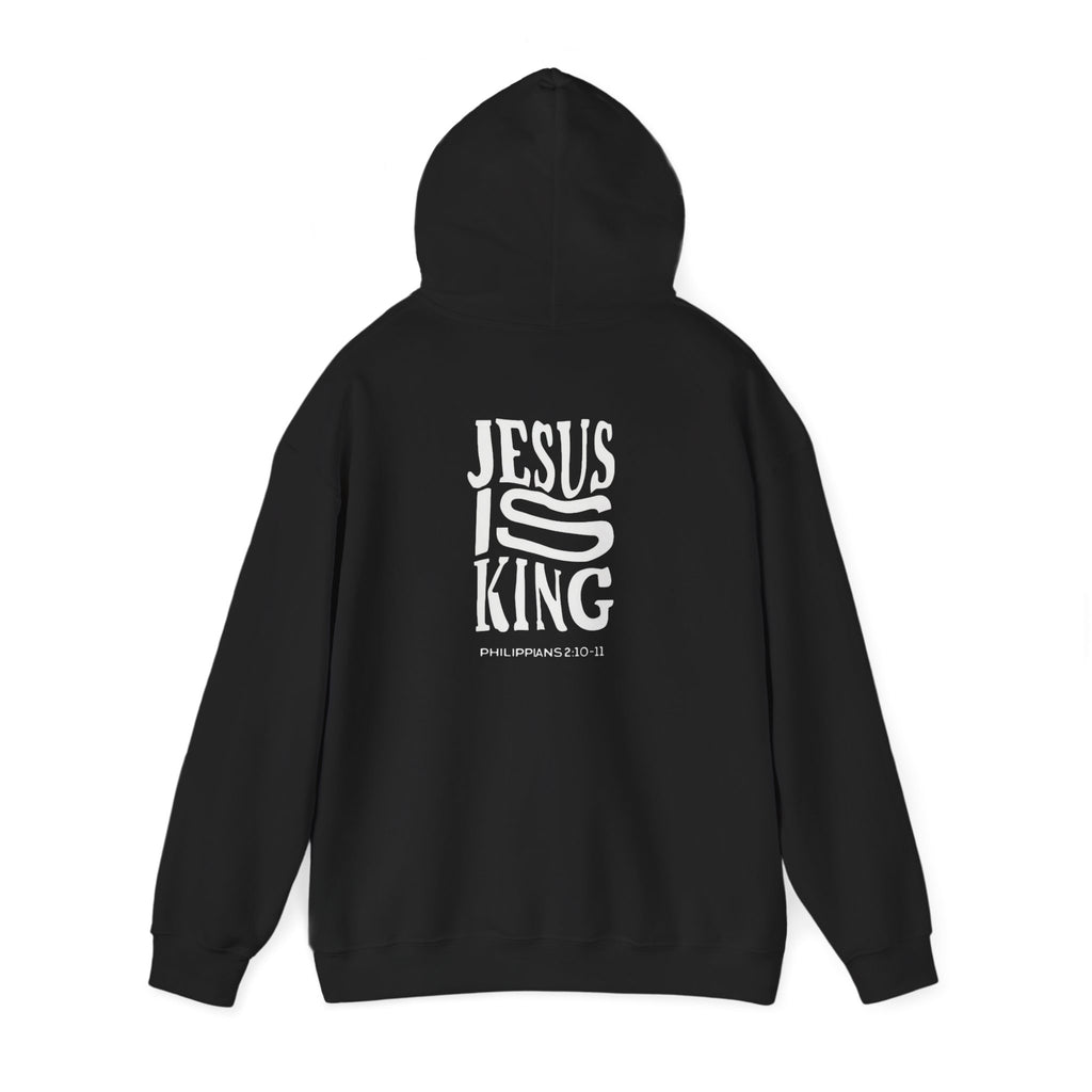 Invictus 'Jesus Is King' Black Hoodie — Christian Faith Pullover (Philippians 1:20-23)