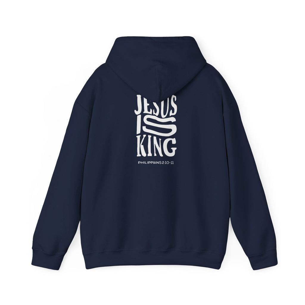 Invictus 'Jesus Is King' Black Hoodie — Christian Faith Pullover (Philippians 1:20-23)