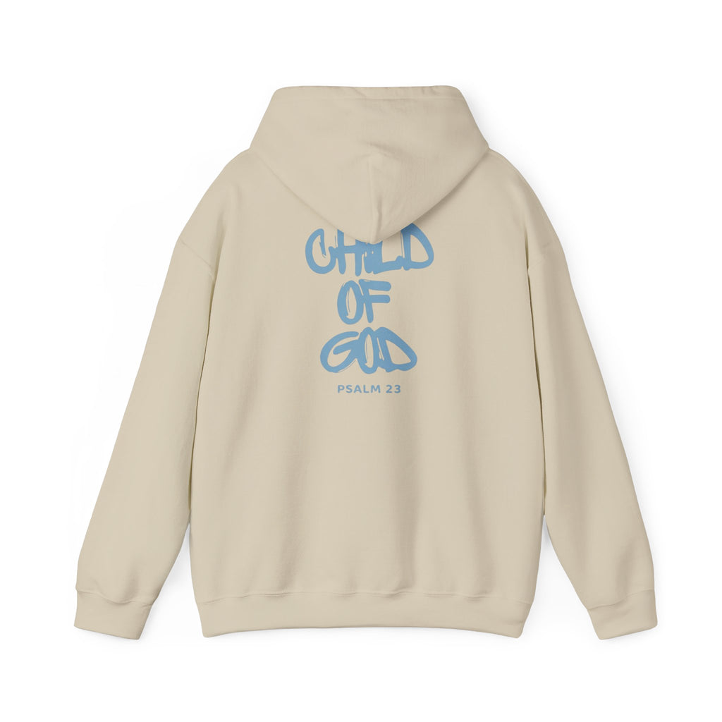 Hoodie — "Child of God" Psalm 23 White Inspirational Graphic Hoodie