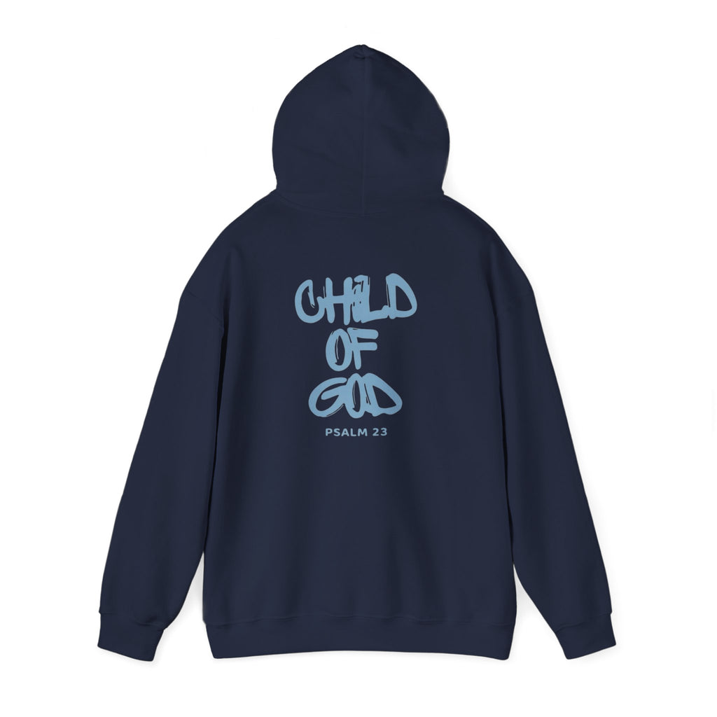 Hoodie — "Child of God" Psalm 23 White Inspirational Graphic Hoodie