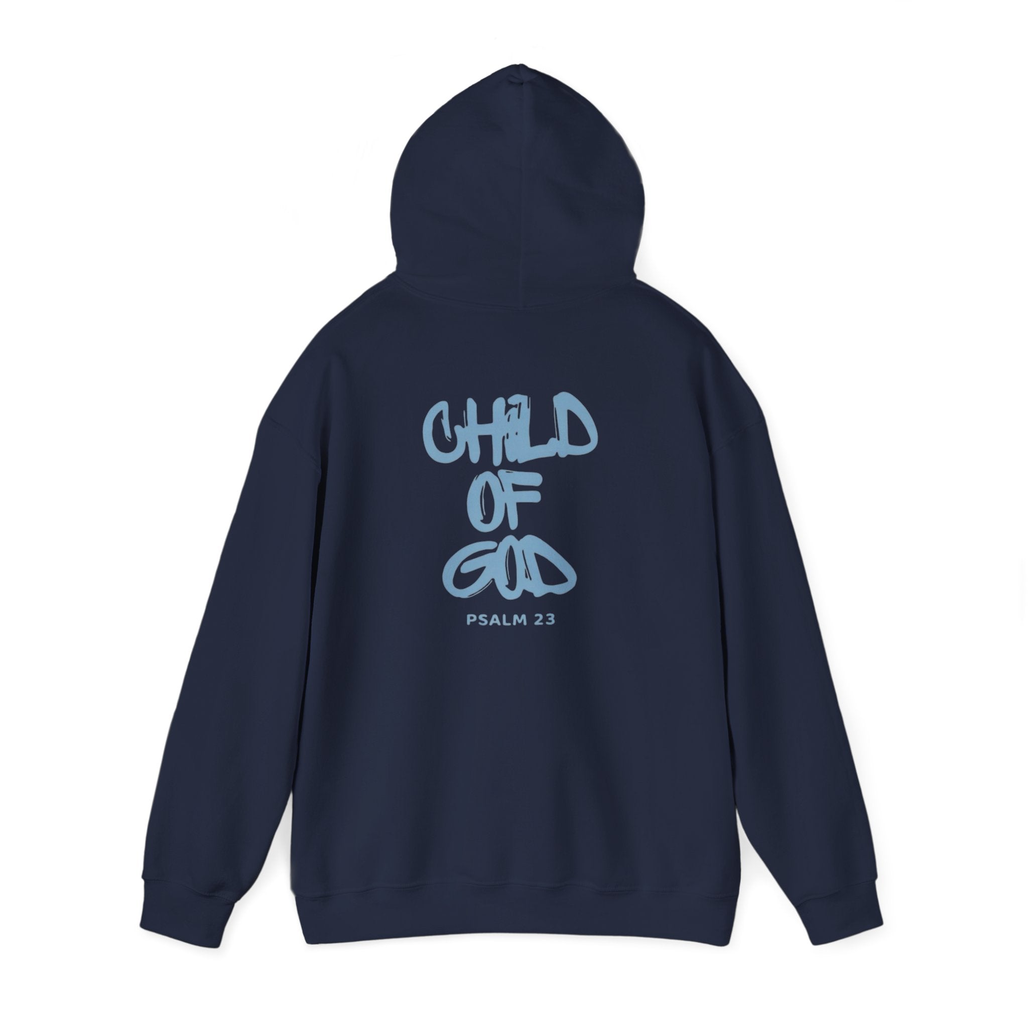 Hoodie — "Child of God" Psalm 23 White Inspirational Graphic Hoodie