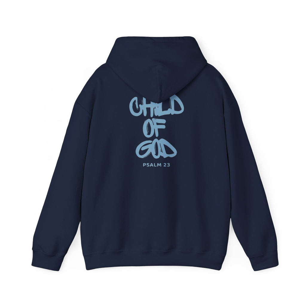 Hoodie — "Child of God" Psalm 23 White Inspirational Graphic Hoodie