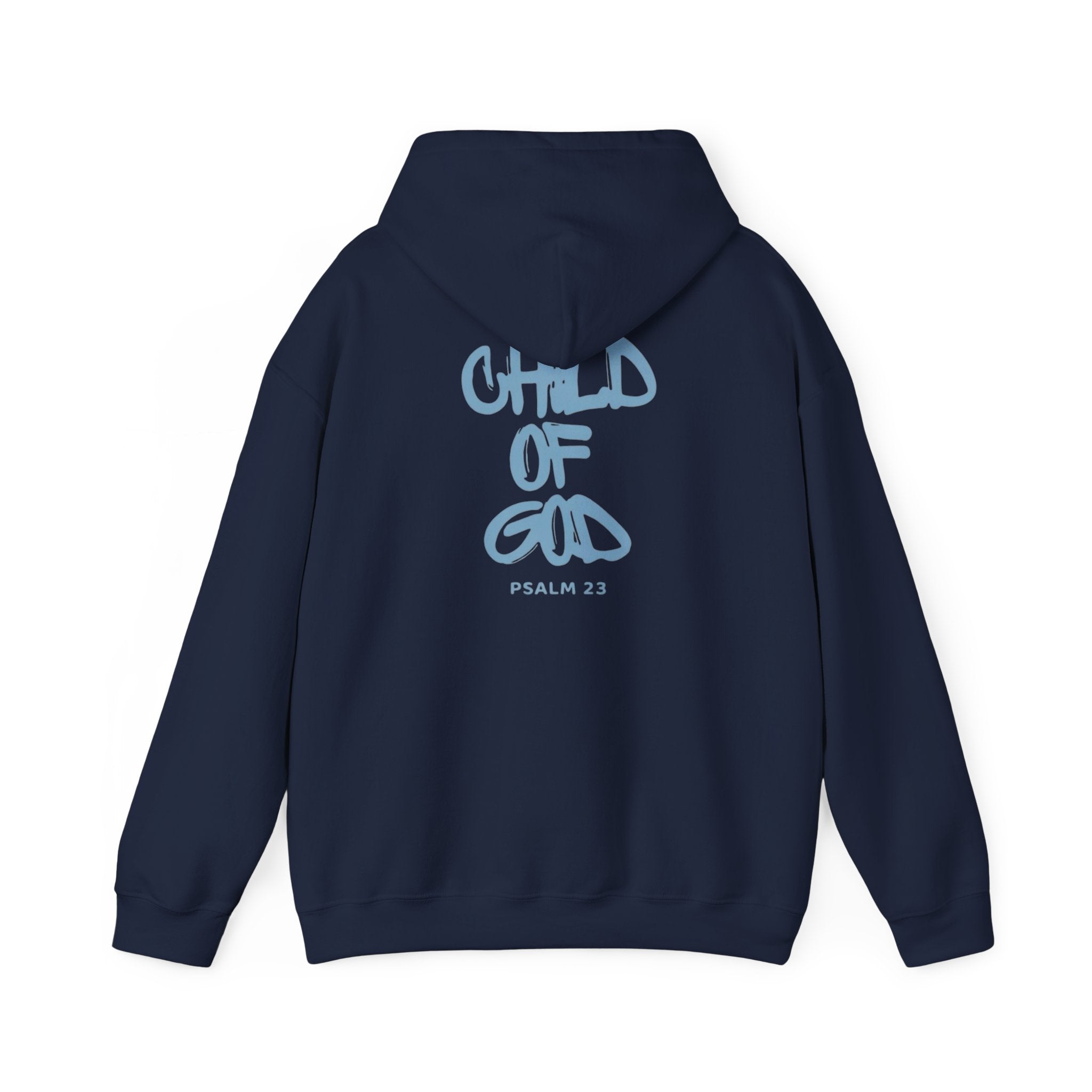 Hoodie — "Child of God" Psalm 23 White Inspirational Graphic Hoodie